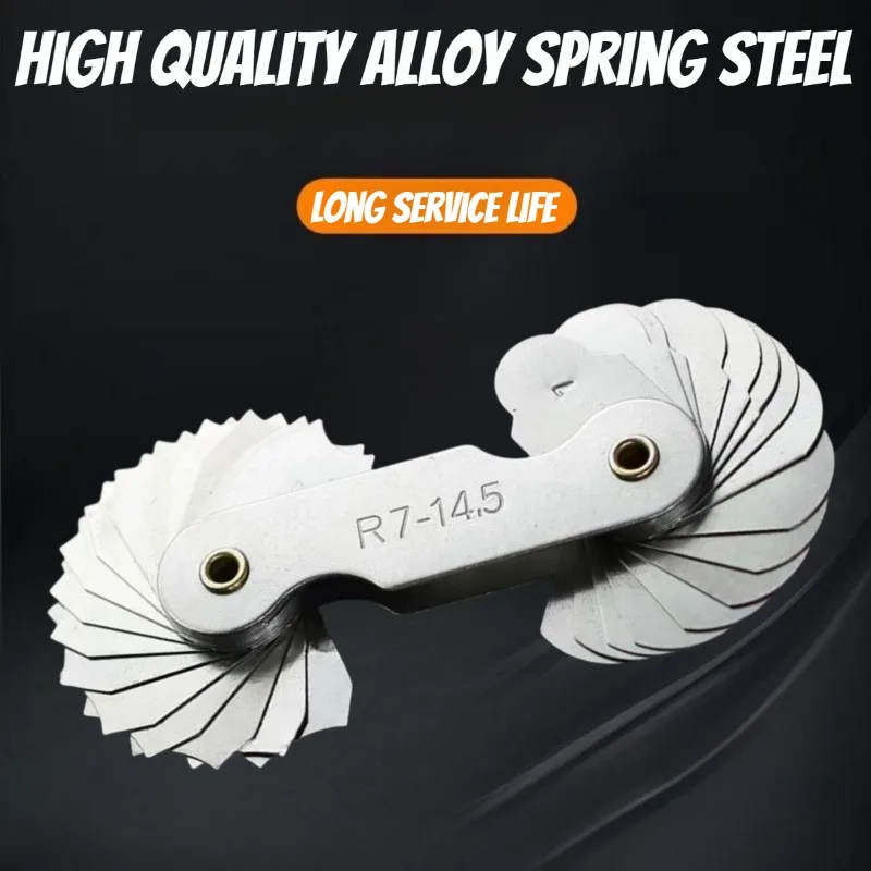 عالية الدقة نصف القطر قالب R مقياس R7-14.5 الشعاع غيج لوحة فيليه قياس الخارجية الداخلية مقعر محدب قوس أدوات قياس