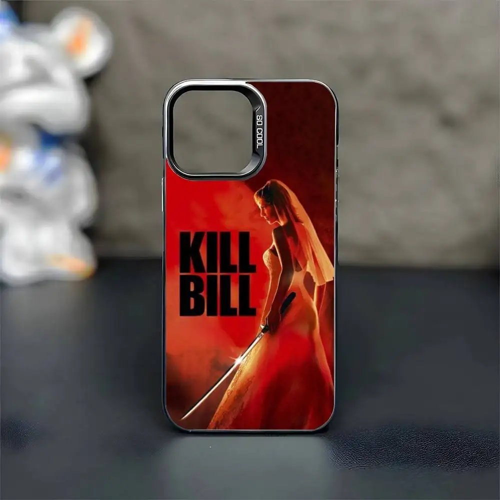 حافظة هاتف K-Kill Classic Movie Bill لهاتف iPhone17,16,15,14,13,12,11 Plus، غطاء مقاوم للصدمات فضي غير لامع