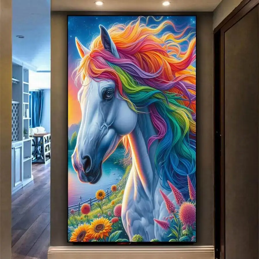 

Diamond Painting Large Size New Arrivals Colorful Unicorn Diy Full Mosaic Embroidery Animals Picture Jewellery Cross Stitch Kits