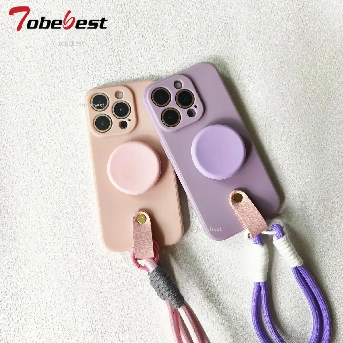 Lanyard Wrist Strap Stand Phone Holder Silicone Case for Xiaomi Redmi 14C Note 14 Pro Plus 4G 5G Cover