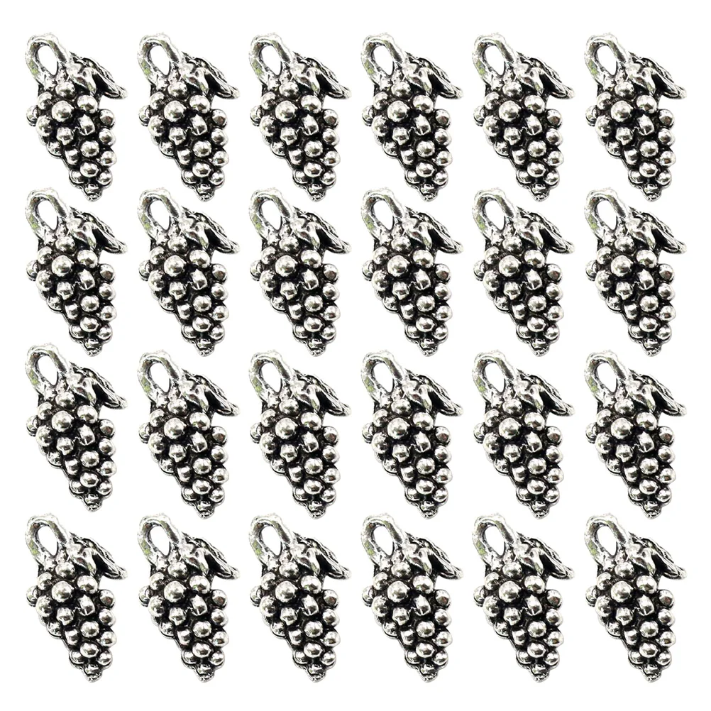

50 Pcs Alloy Grape Pendant Necklace Jewelry Making Supplies Charms DIY Projects Accessories Craft Decor