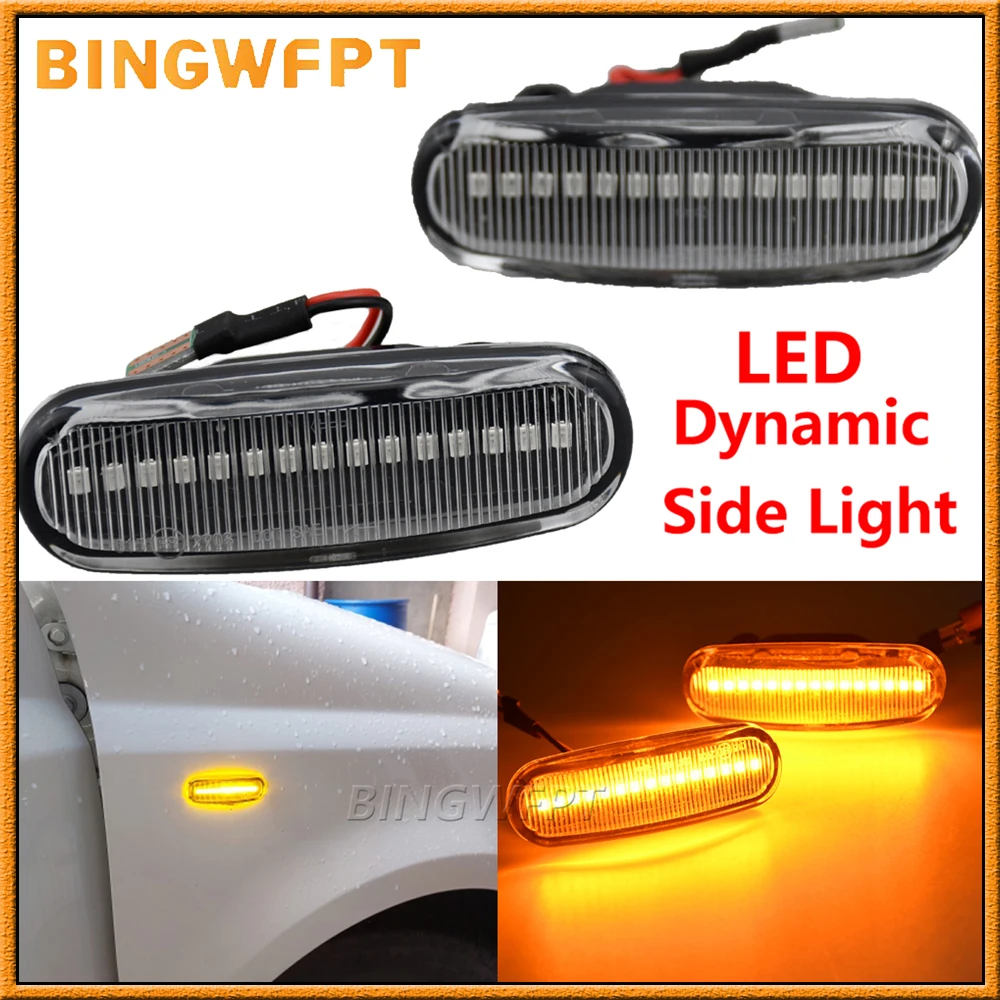 

2 шт. динамические светодиодные повторители поворотников (боковые габаритные огни) для Fiat Idea (350) 2003-2019