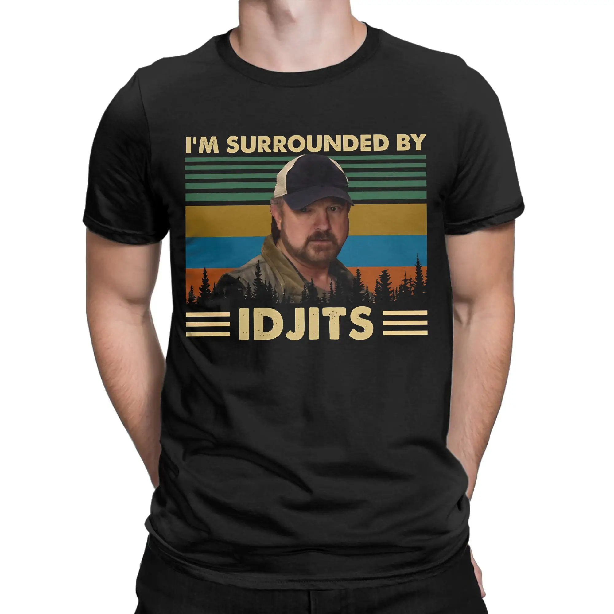Crowley Supernatural Im Surrounded By Idjits, Supernatural  T Shirt Men Pure Cotton T-Shirts Round Neck  Tee Shirt