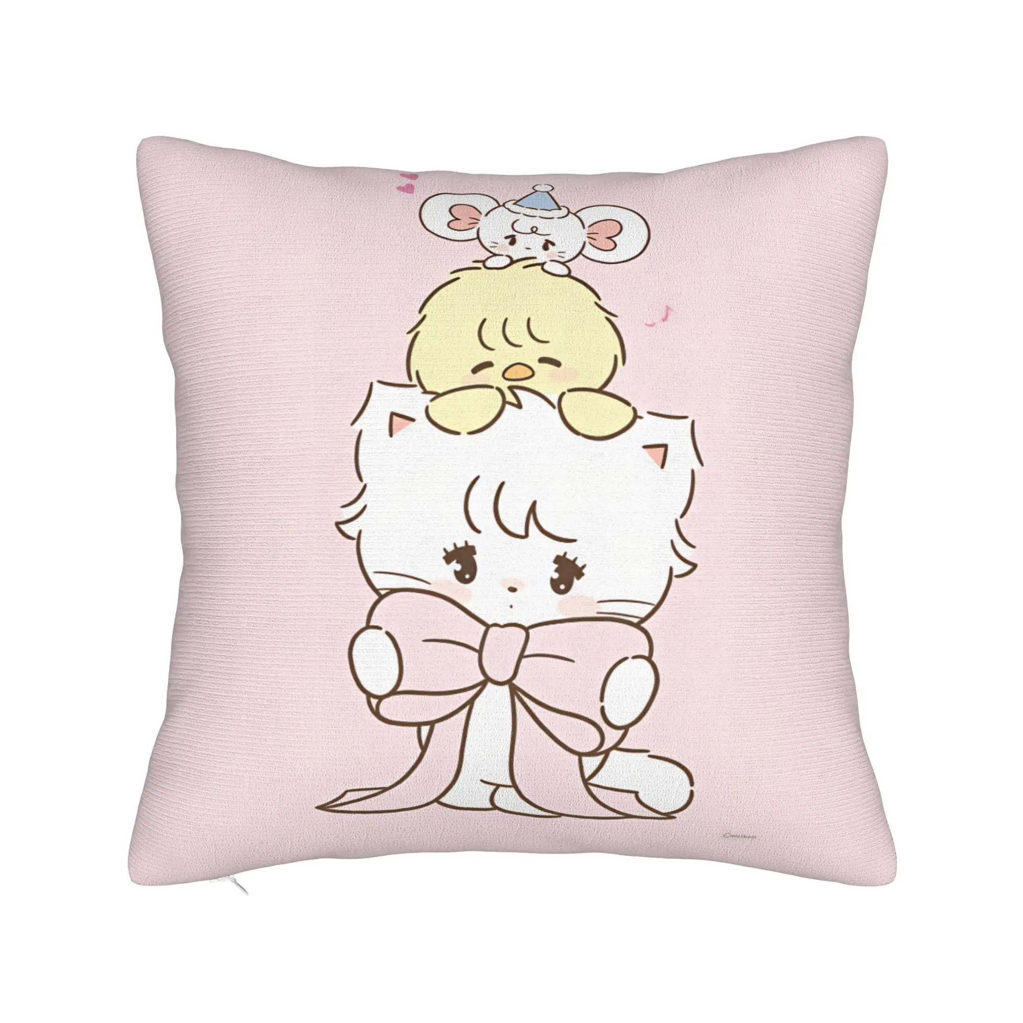 Mikkos Mousses Pillow Case  Novelty Pillow Cover Soft Pillowcases For Sofa Bedroom Home Decor