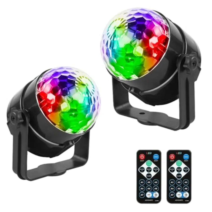 

Disco Ball with Remote Strobe Light, DJ ing for Home Room Dance Birthday Halloween Karaoke Stocking Stuffers New Years Eve Chri