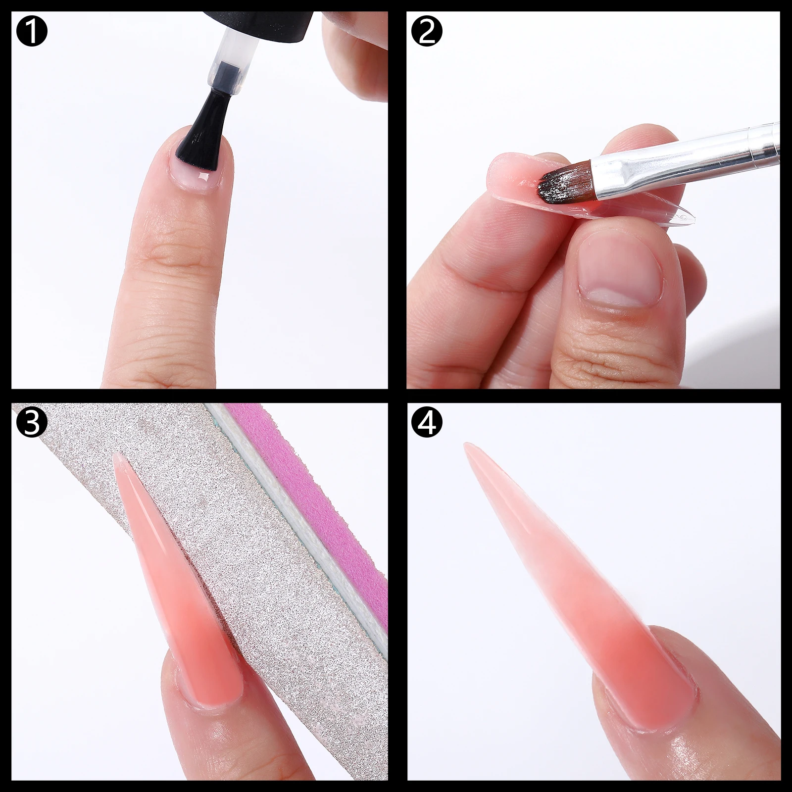 Stiletto Top Formulieren Voor Nagels Volledige Dekking Dual Formulieren Nails Vierkante Quick Building Mold Matte Nail Systeem Mold Voor Nail extension