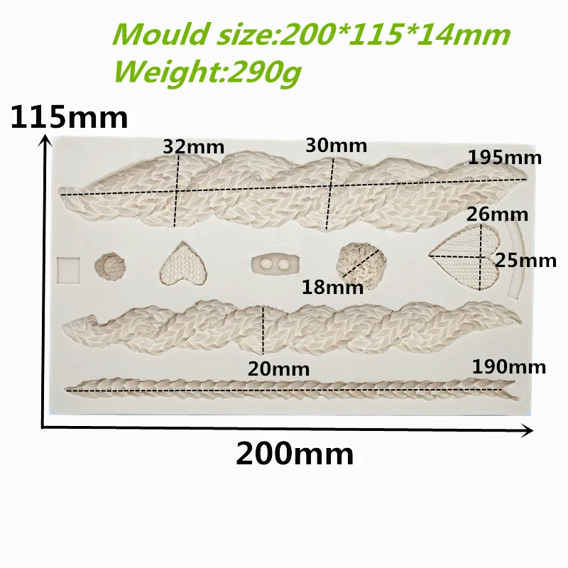 Fringe Wool Love Lace Silicone Mold Resin For DIY Cake Chocolate Dessert   Fondant Moulds Kitchen Baking Decoration Tools