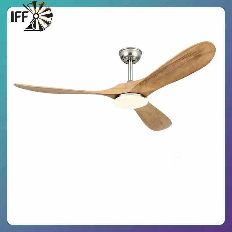 52 60 70 Inch Ceiling Fan Industrial Vintage Wooden Ventilator No Light Remote Control Decorative Blower Wood Retro Large Fans