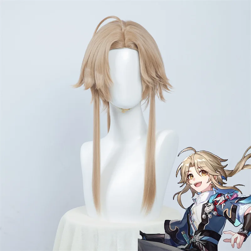 Bhāo Huài Xīng Qióng TiPeruca de cosplay Dào Yyn Qīng, couro cabeludo humano realista, clipe de boca de tigre, acessório de cosplay de rabo de cavalo