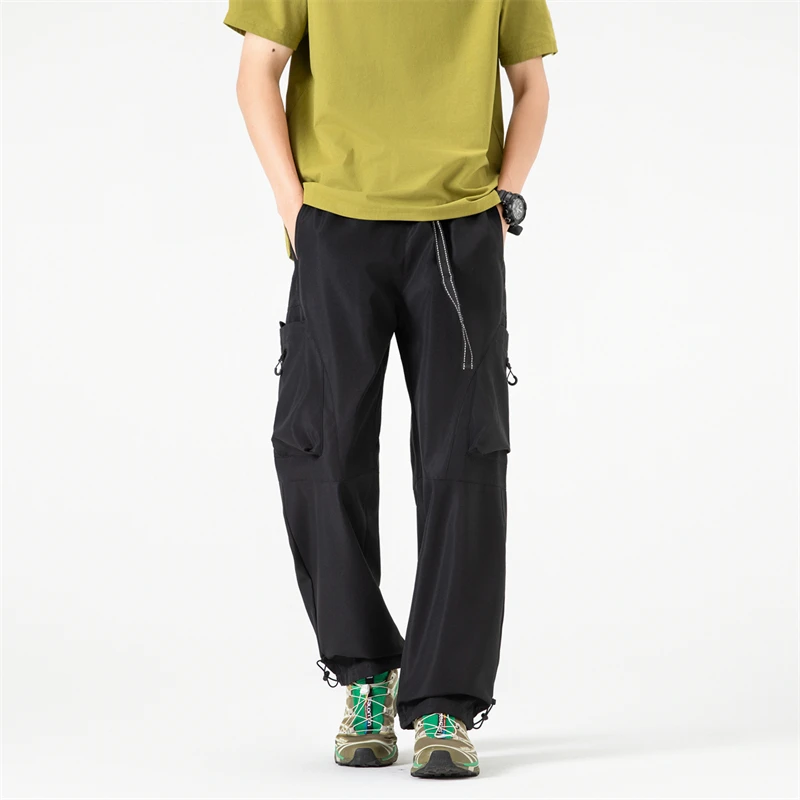 فضفاض مستقيم النمط الأمريكي ملابس العمل السراويل الرياضية غير رسمية الربيع الصيف الخريف 2025 وصول الرجال السراويل الترفيه الموضة #2
