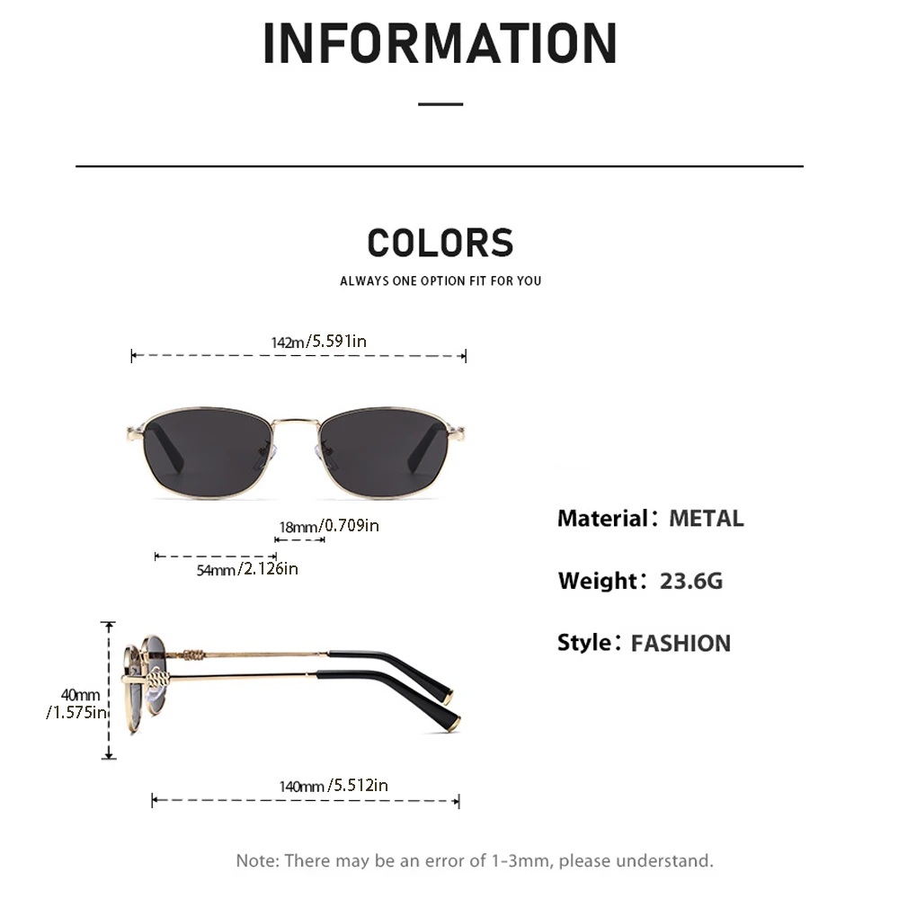 Aesthetic Square Sunglasses With Metal Frame And Unique Textured Temples Suitable For Both Men And Women
