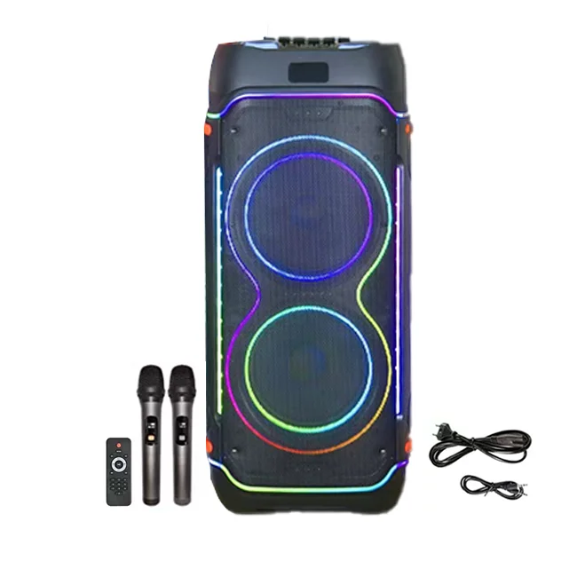 

Large Battery Dual Channel Wireless Audio Speaker Colorful Lighting Card Slot Portable Home Theatre Stage Karaoke Speakers