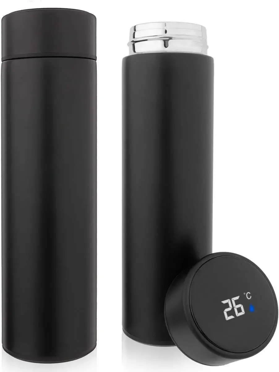 Coffee Cup, Teapot, Smart Sports Bottle with LED Temperature Display, 17 Oz Insulated Stainless Steel Water Bottle