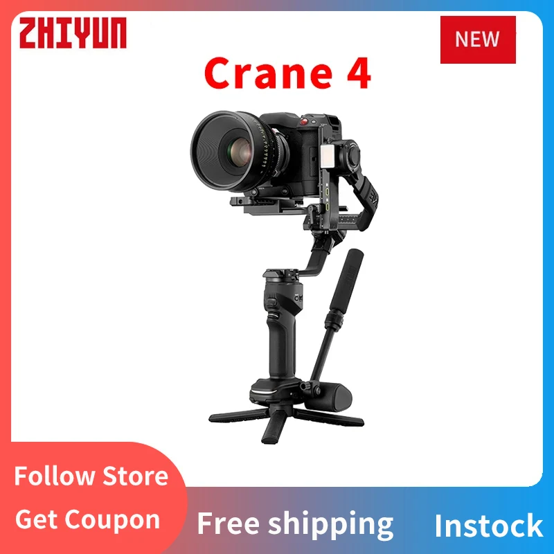 ZHIYUN Crane 4 3-axis Gimbal Handheld Camera Stabilizer Fill Light Portrait Shooting For Nikon Canon Sony DSLR Camera