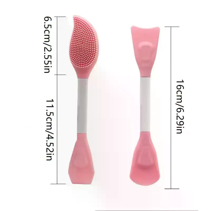 مزدوج الرأس قناع الوجه فرشاة سيليكون قضيب ملعقة ملعقة اثارة عصا النساء الجلد الوجه التطهير الرعاية أدوات ماكياج المنزل