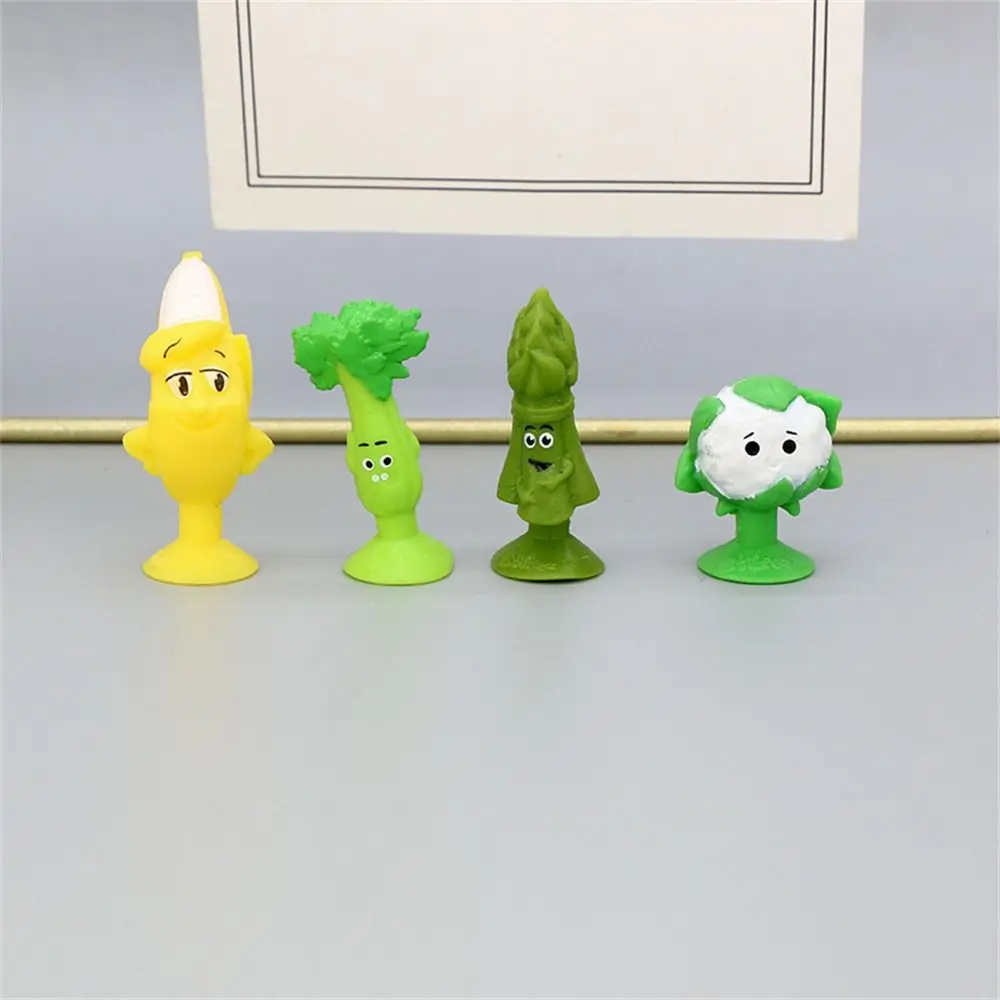 Fruit Minifigure Mini Sucker Dolls Capsule Toys Action Figure Vegetable Sucker Toys Models Silicone Suction Cup Puppets