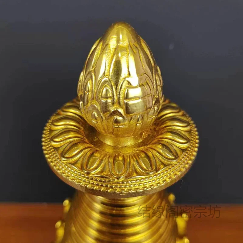 Pure copper Seiko full gilt Gadang Pagoda Stupa Tibetan ethnic supplies Tantra Buddha front household ornaments