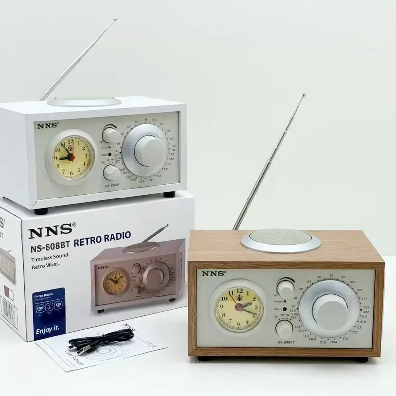 

Настольный радиоприемник в стиле ретро AM/FM/SW, 3-диапазонный с часами, Bluetooth-динамик, USB-накопитель, TF-карта, музыкальный плеер, домашние многофункциональные FM-радио