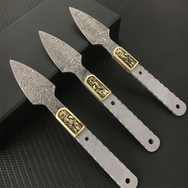 Thousand Layer Damascus Steel Tea Needles Semi-Finished Blank Household DIY Teaware Accessories Hand Tool Parts