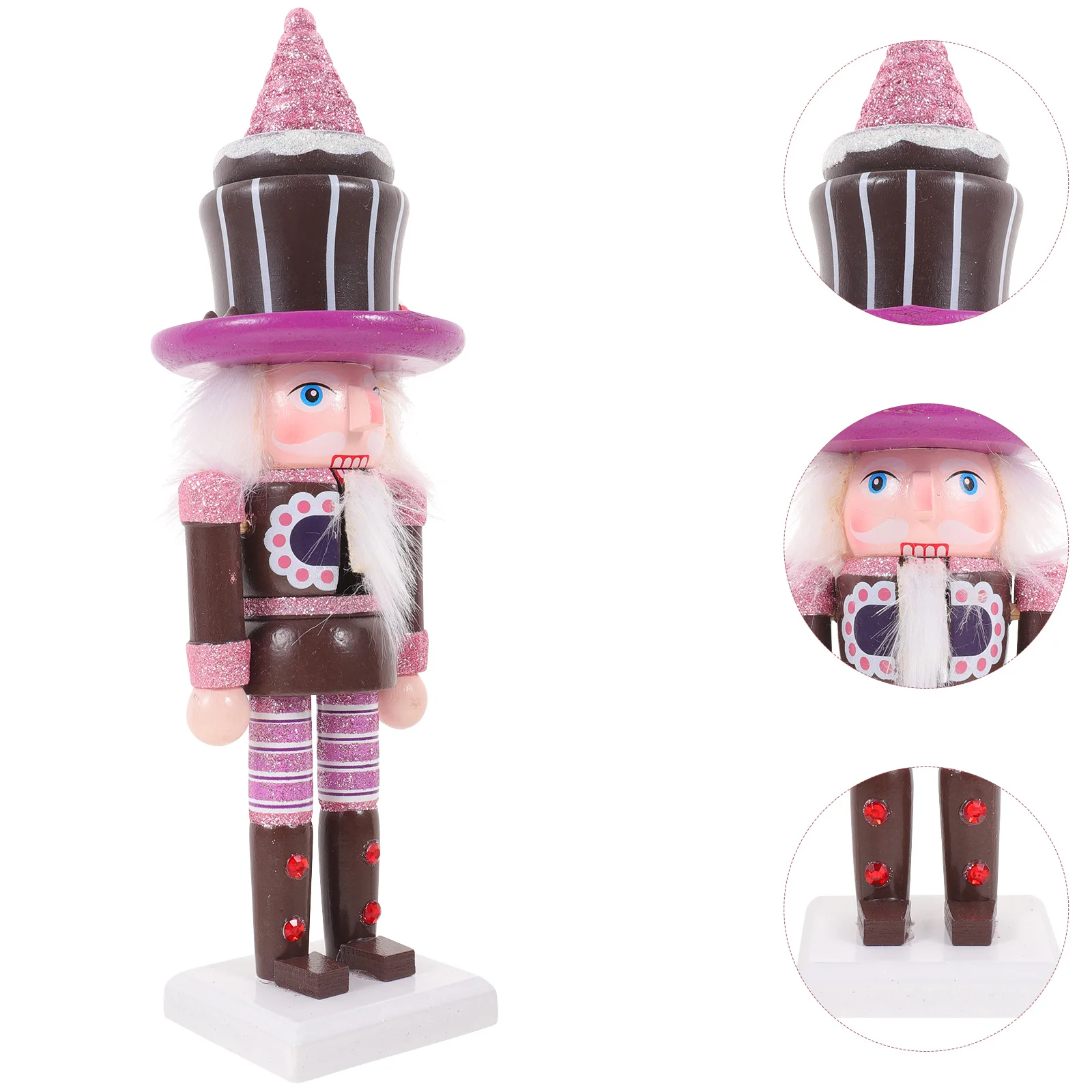 Деревянный Щелкунчик Дизайн торта Классический кукольный настольный орнамент Щелкунчик Яркий цвет Праздничное украшение Фестиваль Cheer