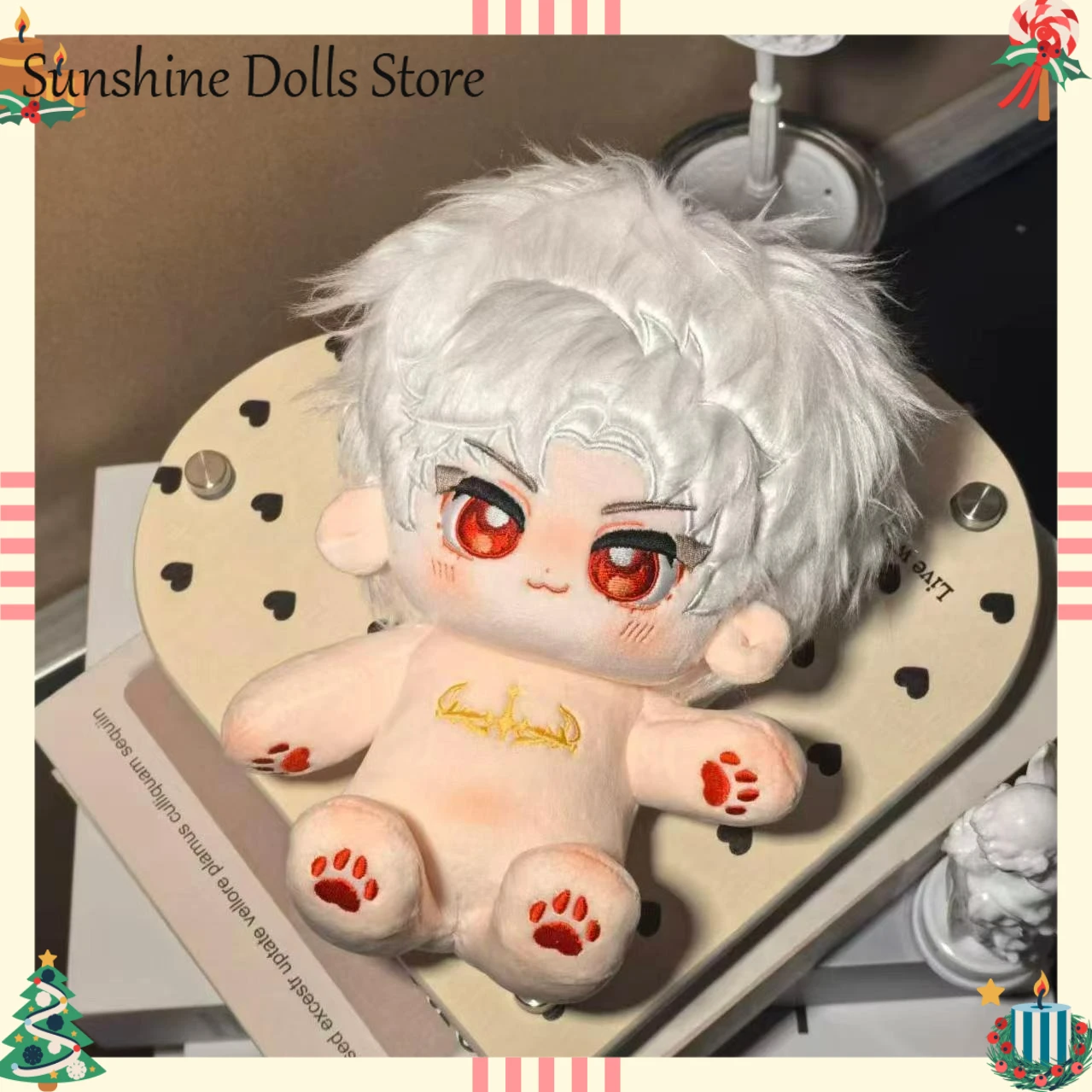 

Серия Love, Universe, Throne of Poetry: Оригинальная плюшевая хлопковая кукла Love and Deepspace Sylus 20 см с костюмом-скелетом для переодевания