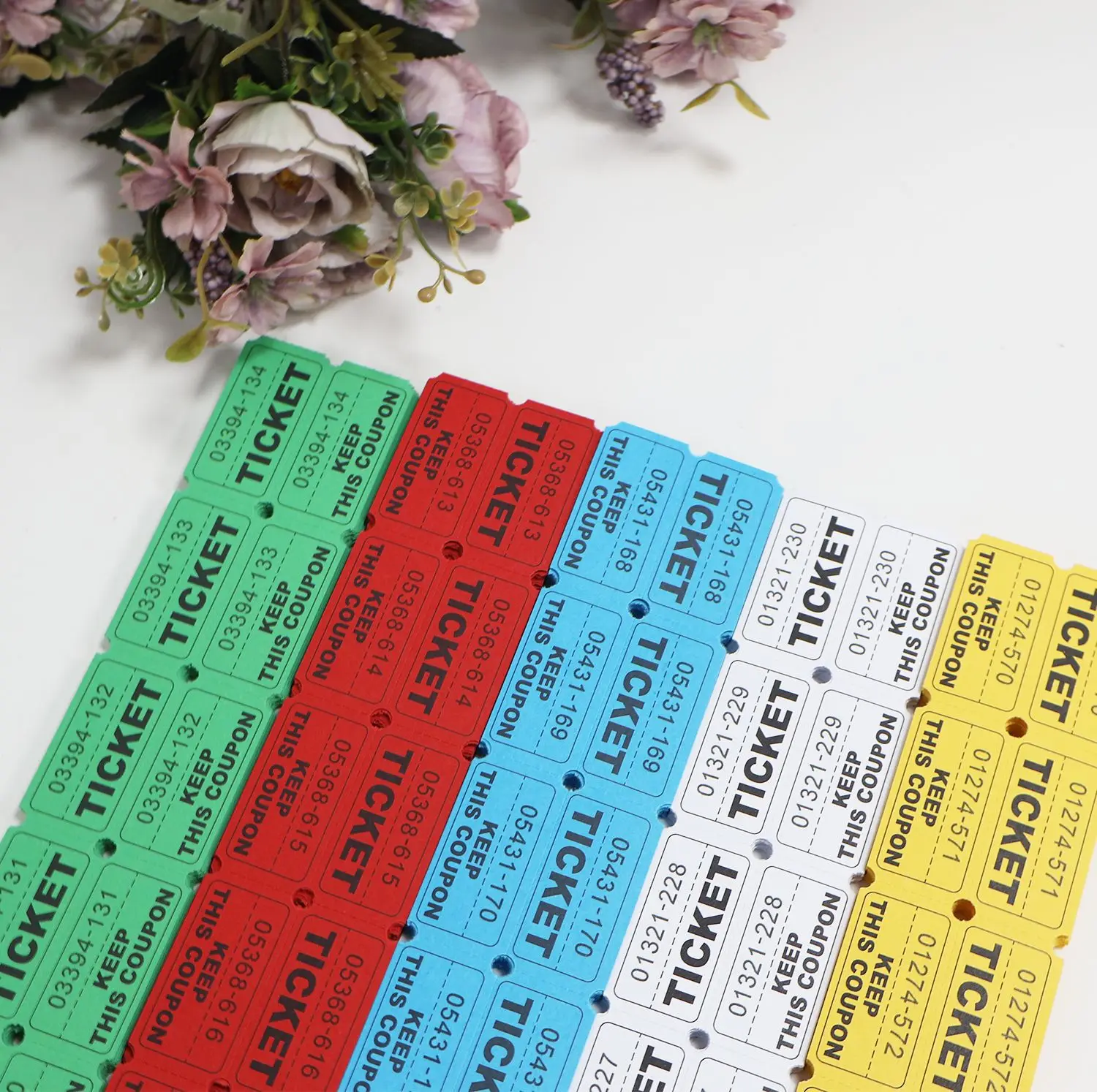 200 Stück/Beutel Günstige Bulk Großhandel Blanko Event Tickets Doppelrolle mit Nummerierung – Detail 2