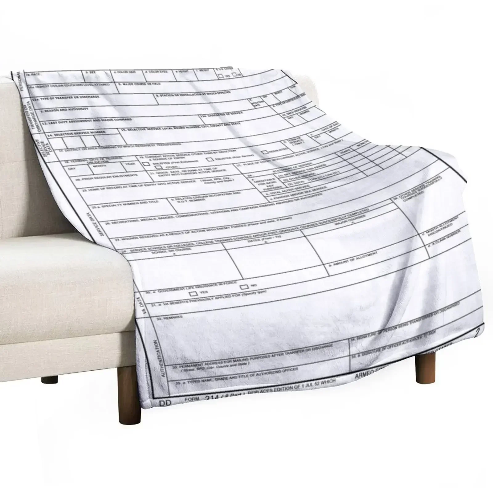 DD 214 Gift Throw Blanket Elegant Warm Throw Blanket for Hotel Home