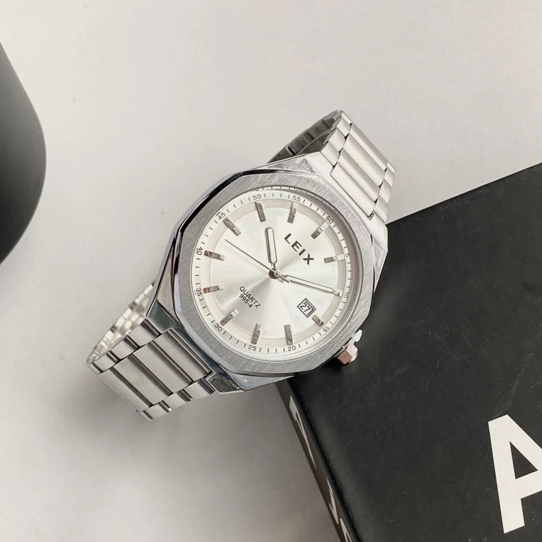 الرجال ووتش قمة الموضة الفاخرة الرياضة الفولاذ المقاوم للصدأ ساعة يد رجالي ساعات كوارتز عادية رجل تاريخ ساعة التقويم Reloj