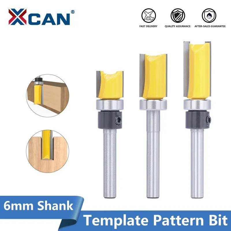 XCAN Router Bit 6mm Shank Template Pattern Bit Flush Trim Router Bit Milling Cutter For Woodworking