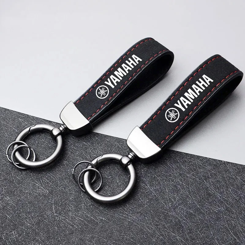 Leather Motorcycle Key Keychain Pendant for Yamaha Tmax MT07 FZ07 MT09 FZ09 FJ09 MT03 MT25 MT10 FZ10 XMAX Keyring Accessories