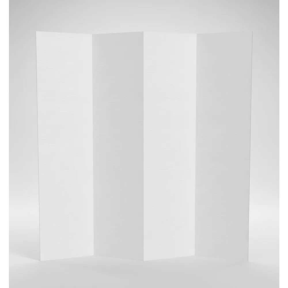 

6 ft. Tall White Cardboard Folding Screen - 4 Panel Room Divider for Events, Privacy & Decor