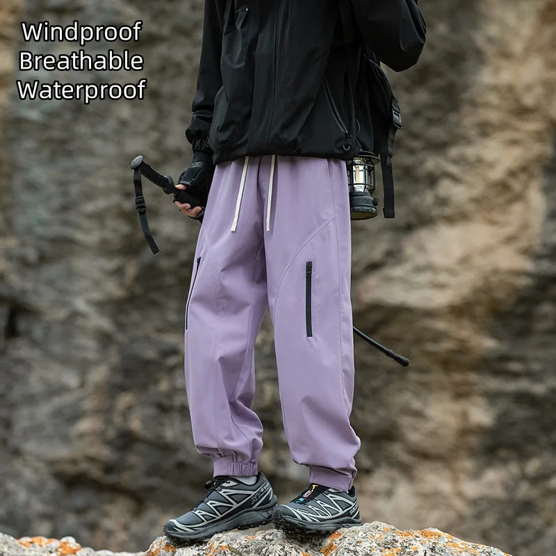

Outdoor Sports Punch Pants Men's Waterproof Quick-dry Windproof Wear-resistant Breathable Zipper Mesh Hole Casual Pants