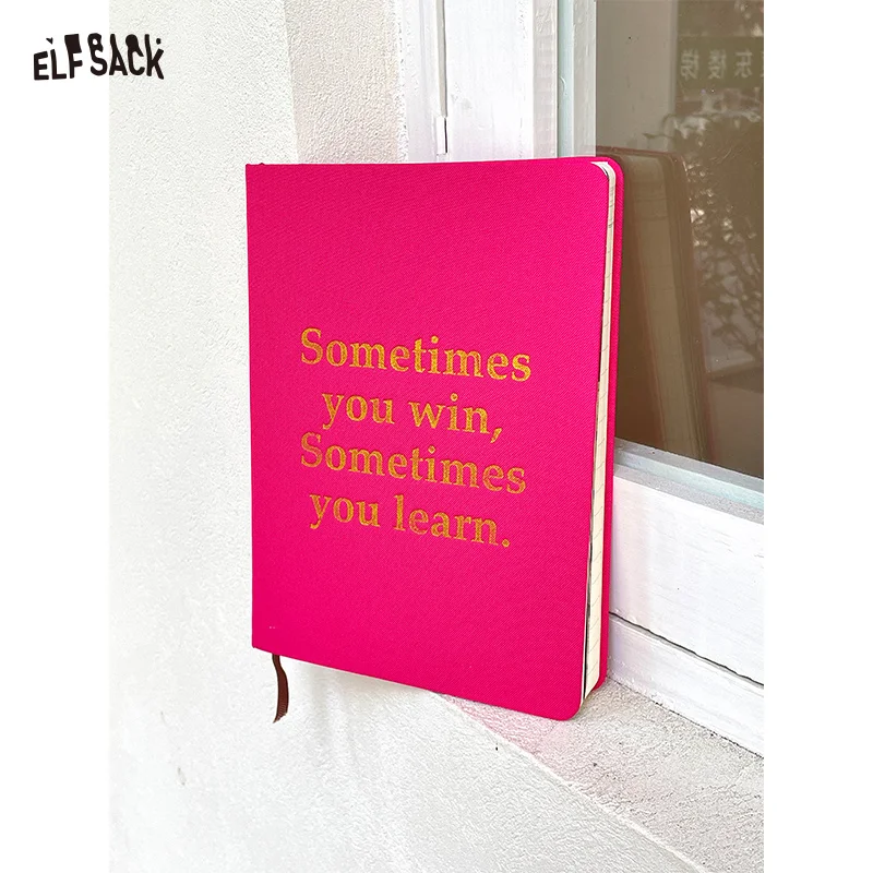 

ELFSACK 2025, осенние новые поступления, ярко-розовый цветной блок, фольга, слоган с буквами, блокнот, журнал для школы, офиса