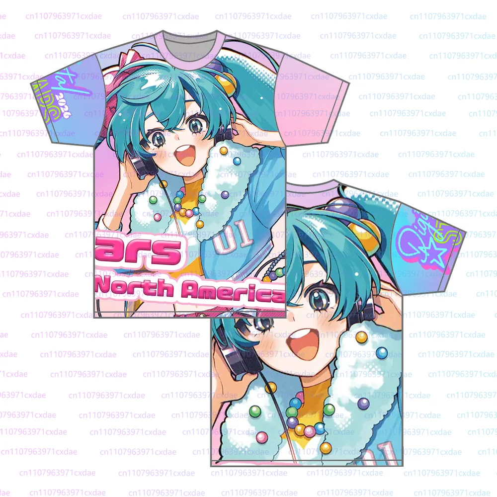Hatsune Miku Girls 3D Printed Men/Women Anime Cartoon T-shirt EXPO 2026 Concert Tour Y2K Summer Casual Fashion Short Sleeve Tops