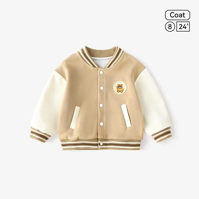 2025new boys and girlsOuterwear spring utumn clothing uniforms trend Casual Outfit handsome Long Sleeve Cartoon baseball jacket