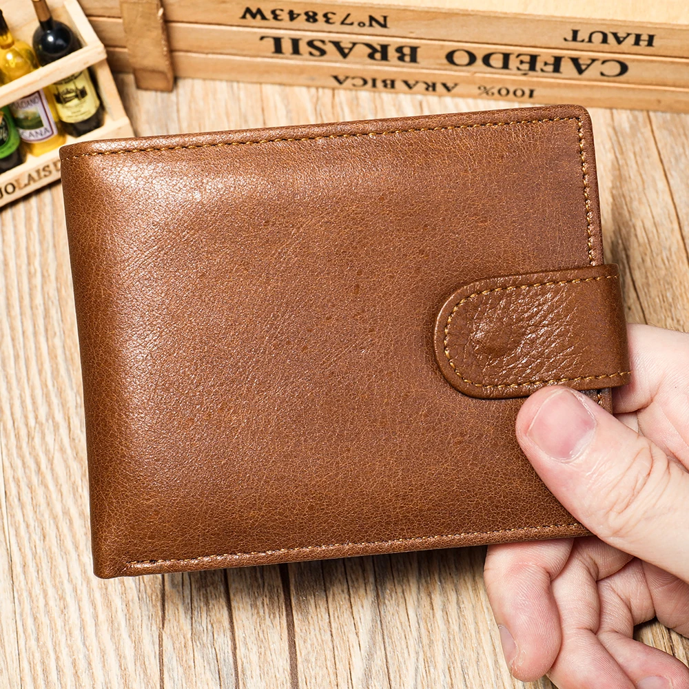 WESTAL New Hand-Made Cowhide Wallet Men's Leather Anti-Theft Cash Clip Advanced Sense Large Capacity Wallet