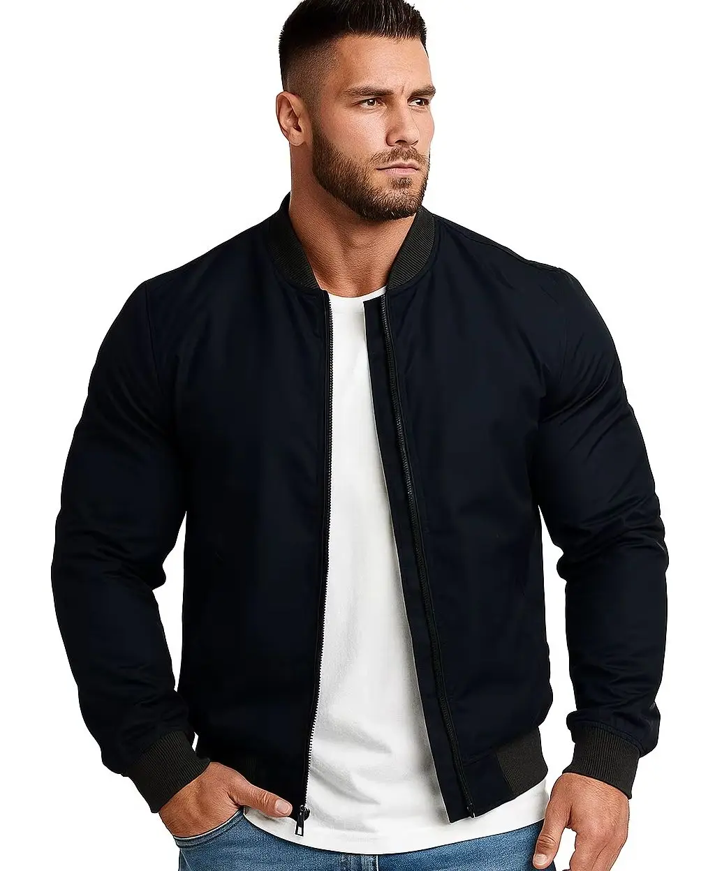 

Autumn Winter Men's Bomber Jacket Casual Lightweight Jacket For Men Sports Windbreaker Zip Up Coat with Pockets Clothing