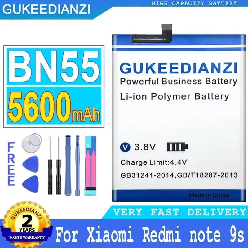 

Mobile Phone Battery High Performance BN55 For Xiaomi Redmi Note 9S 5600Mah