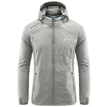 Summer Men Hiking Fishing Cycling Hooded Gym Sport Windbreaker Ultra Light Coat Men Outdoor Quick Dry Sun-Protective Thin Jacket 6