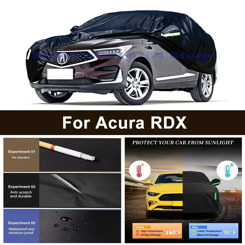 Full Car Cover For Acura RDX All Weather Outdoor Snow Sun UV Dustproof with Reflective Strips Wind Straps