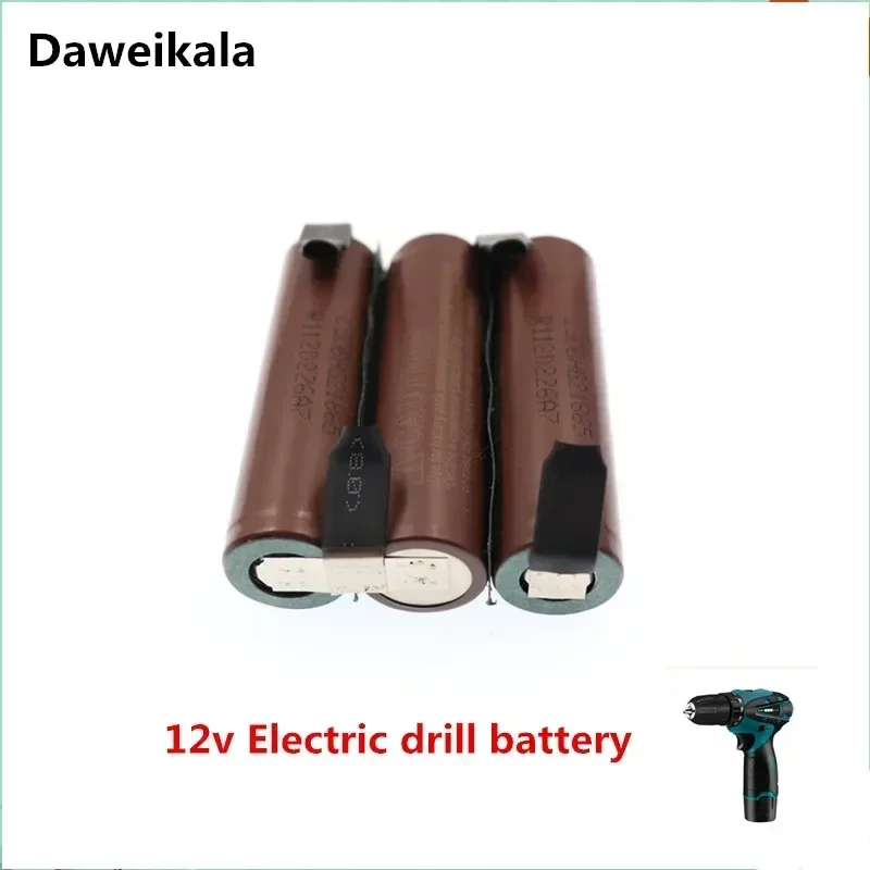 18650 Hg2 3000mAh 12.6v Screwdriver Battery 3S1P 12v Power Tools High-current Cordless Rechargeable Accessories Parts Consumer