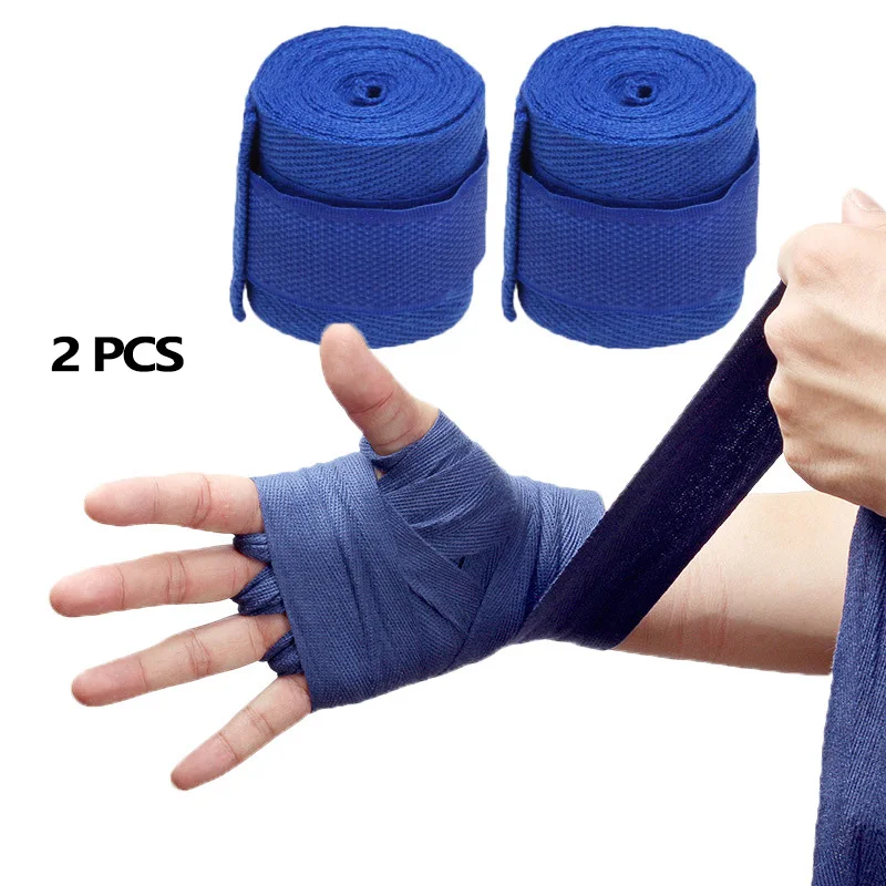 1 Pair 2.5M Cotton Boxing Bandage Muay Thai Wrist Wraps Combat Protect Boxing Sport Kickboxing Hand Wrap Training Competition