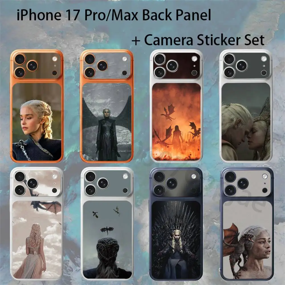 

game of thrones-Dragon Mother For iPhone 17 Pro /Max Battry Back Cover with Camera Decal Skin Rear Protective Sticker Film