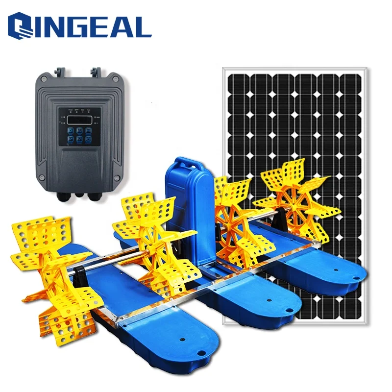 solar powered paddle wheel aerator with controller solar paddle wheel aerator fish pond dc 48v solar oxygen aeration