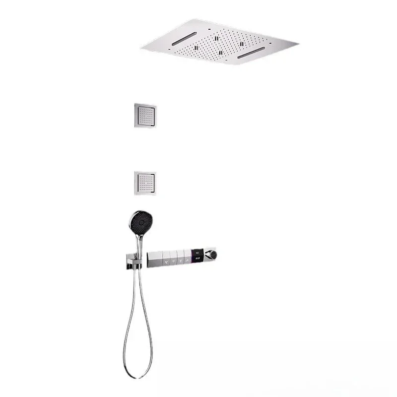 In-wall hidden rain shower, a complete set of intelligent thermostatic square