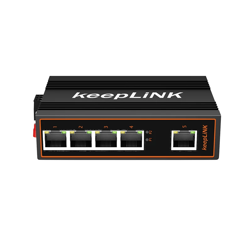 KeepLiNK Industrial 5-Port full gigabit unmanaged Ethernet Switch DIN Rail IP40 Metal Housing