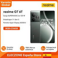 Global Version realme GT 6T 5G Smartphone 6000nit Hyper Display 120W SUPERVOOC Charge Snapdragon 7+ Gen 3 5500mAh Battery 50MP