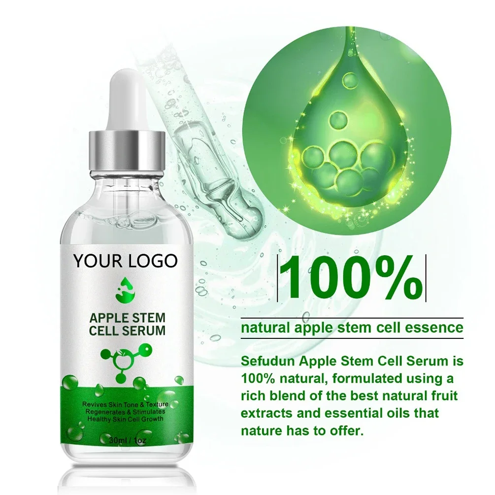 Essência de ácido málico de marca própria logotipo personalizado anti envelhecimento natrual antioxidantes hidratante iluminar soro facial maquiagem atacado