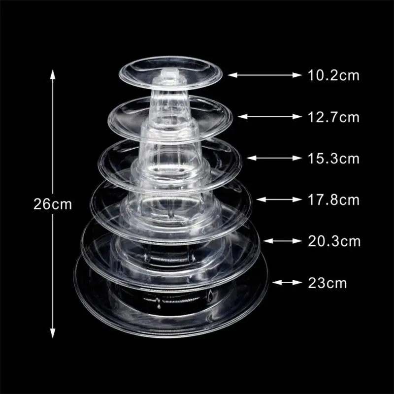 Tiers Round Macaron Tower Stand Cake Display Rack Cupcake Stand Desserts Display for Baby Shower Wedding Birthday Decoration