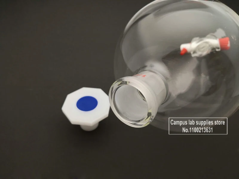 1piece 25ml To 1000ml 19#/24# Ball-shaped Clear Lab Glass Separating Funnel with PTFE Piston